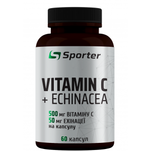 Вітамін С + екстракт Ехінацеї, Sporter, Vitamin C + Echinacea - 60 капс