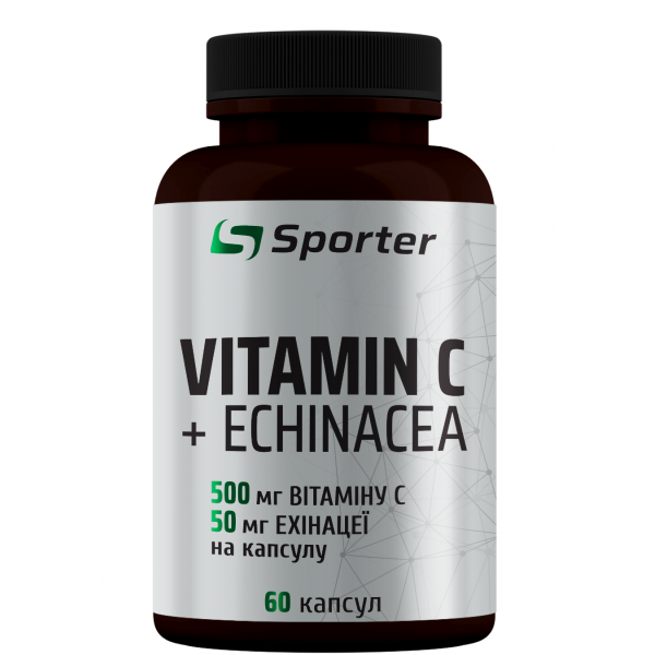 Витамин С + экстракт Эхинацеи, Sporter, Vitamin C + Echinacea - 60 капс