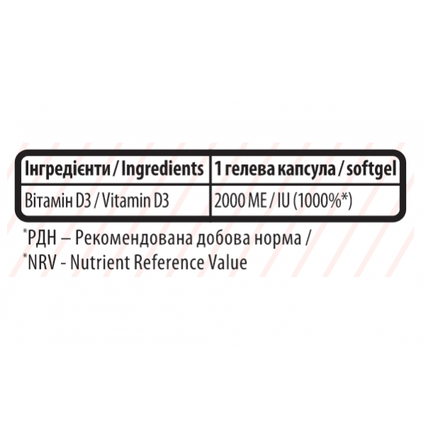 Витамин Д3, Sporter, Vitamin D3 2000 ME - 120 софт гель