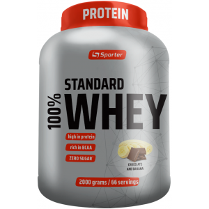 100% Сироватковий протеїн, Sporter, 100% Standart Whey - 2 кг - Шоколад-Банан
