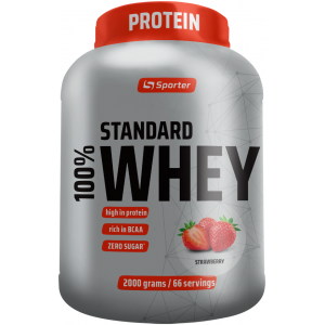 100% Сироватковий протеїн, Sporter, 100% Standart Whey - 2 кг - Полуниця