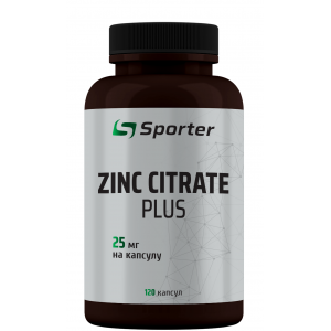 Цинк цитрат, Sporter, Zinc 25 мг citrate plus - 120 капс