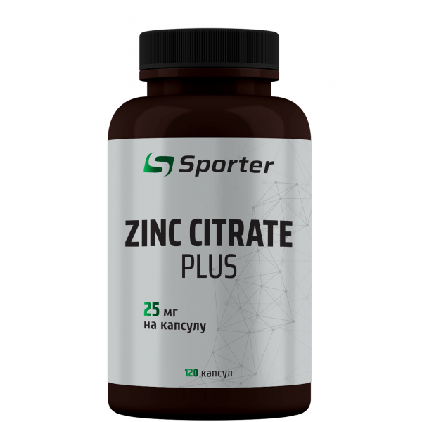 Цинк цитрат, Sporter, Zinc 25 мг citrate plus - 120 капс