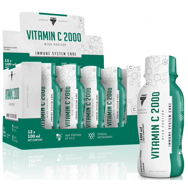 Витамин С, Trec Nutrition, Vitamin C 2000 Shot - 100 мл - малина-лимон 