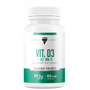 Вітамін Д3 + К2, Trec Nutrition, Vit.D3 + K2 (MK-7) - 60 капс