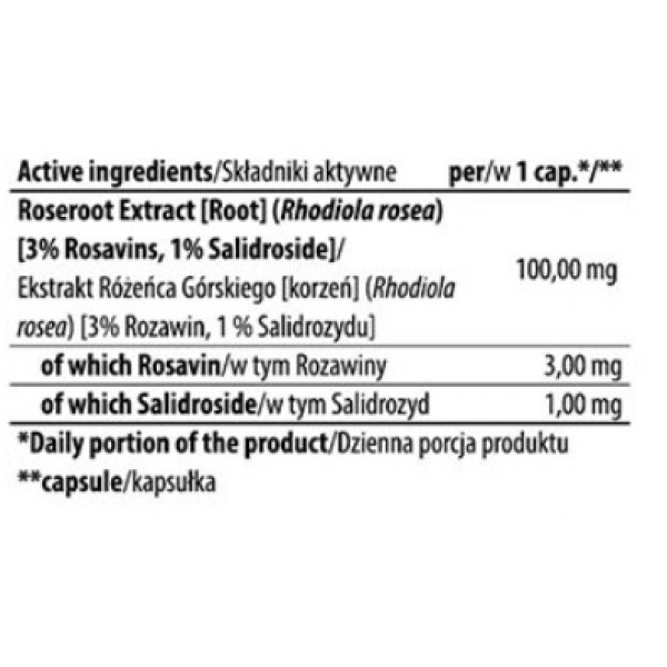 Родиола розовая, Trec Nutrition, Rhodiola rosea - 60 таб