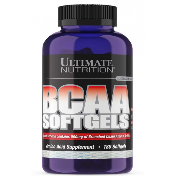 Незаменимые аминокислоты ВСАА, Ultimate Nutrition, BCAA SOFTGELS - 180 гель капс