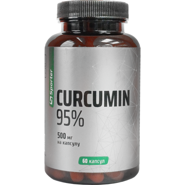 Куркумин с черным перцем, Sporter, Curcumin 95% - 60 капс