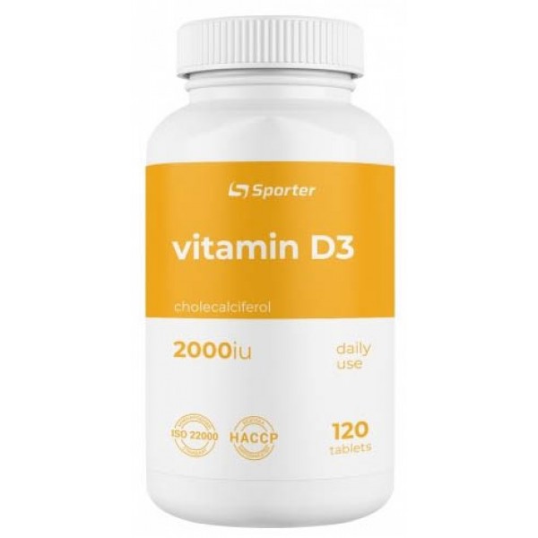 Витамин Д3, Sporter, Vitamin D3 2000 МЕ - 120 таб
