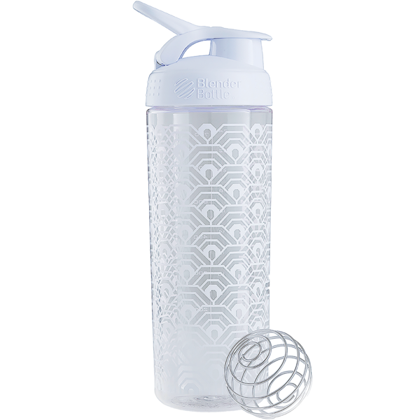 Шейкер Sleek c шариком 820 ml - (Clamshell Patern) White/White