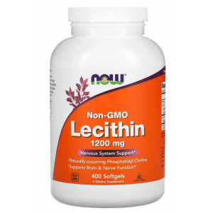 Соевый Лецитин, NOW, Lecithin 1200 мг - 400 гель капс