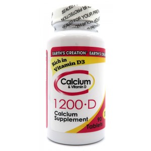 Кальций + Витамин Д3, Earths Creation, Calcium 600 мг with Vitamin D 400 IU - 90 таб