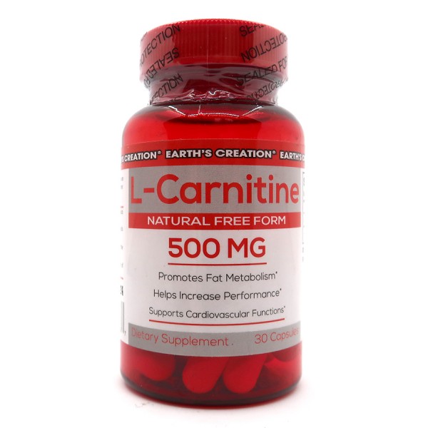 Л-карнитин, Earths Creation, L-Carnitine 500 мг - 30 капс