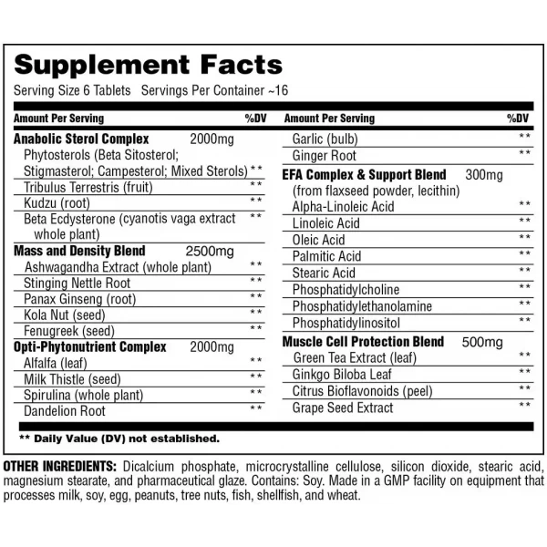 Комплекс рослинних екстратів для м'язевого росту, Universal Nutrition, Natural Sterol Complex - 100 таб