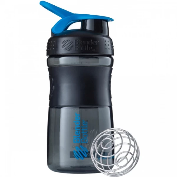 Шейкер з кулькою, Blender Bottle, SportMixer - 590 мл - Black/Cyan