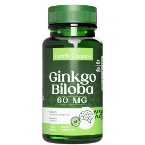 Гінкго Білоба екстракт 60 мг, Earths Creation, Ginkgo Biloba 60 мг - 60 гель капс