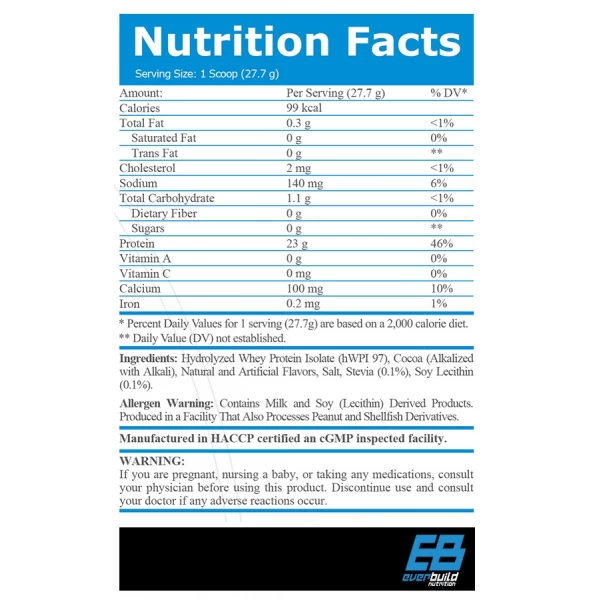Протеин изолят без сахара, Everbuild Nutrition, ISO Build Protein Isolate - 2,27 кг