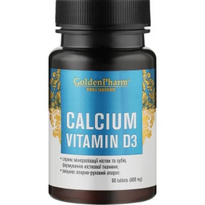 Кальций + Витамин Д3, Golden Pharm, Calcium + D3 800мг - 60 таб