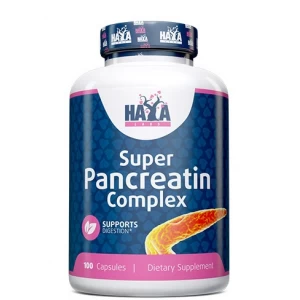 Комплекс травних ферментів (Амілаза, Протеаза, Ліпаза), Haya Labs, Super Pancreatin Enzymes - 100 капс