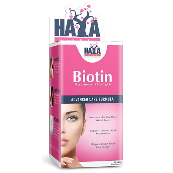 Біотин (Вітамін В7) в високій концентрації 10.000 мкг, Haya Labs, Biotin Maximum Strength 10,000 мкг - 100 таб