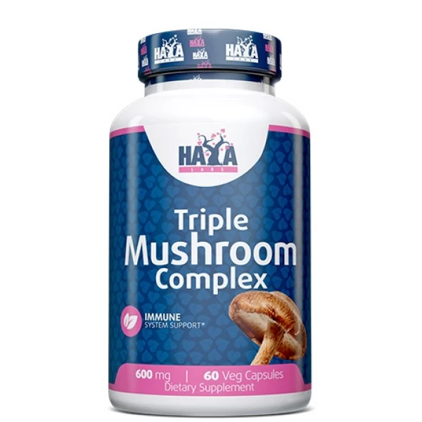 Грибной тройной органический комплекс, Haya Labs, Triple Mushroom Complex - 60 веган капс