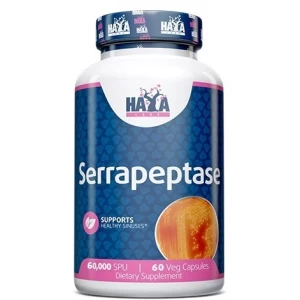 Серрапептаза - протеолитический фермент, Haya Labs, Serrapeptase 60000 SPU - 60 веган  капс