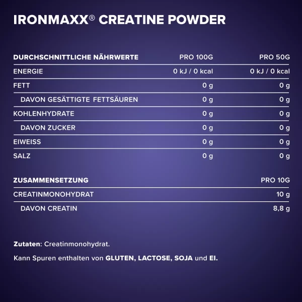 Креатин моногідрат в порошку, IronMaxx, Creatine Powder - 300 г