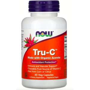 Вітамін С, органічний з Ацероли, NOW, Tru-C Acerola - 60 веган капс