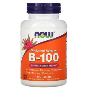 Комплекс витаминов группы В длительного высвобождения, NOW, B-100 SR 