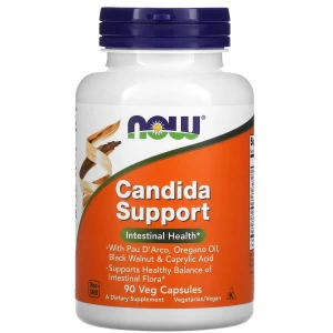 Комплекс рослинних інгредієнтів для кишкової мікрофлори, NOW, Candida Support - 90 веган капс