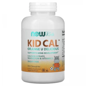 Кальций+Магний,Д3 для детей, NOW, KID-Cal Mag VitD - 100 жевательных таблеток