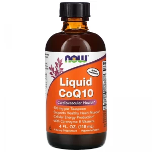 Коэнзим Q10 + Витамины В5,В6,В12 в жидкой форме, NOW, Liquid CoQ10 - 118 мл