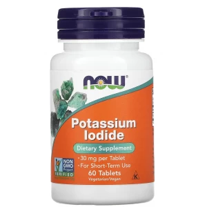  Йодид калия, NOW, Potassium Iodide 30 мг - 60 таб