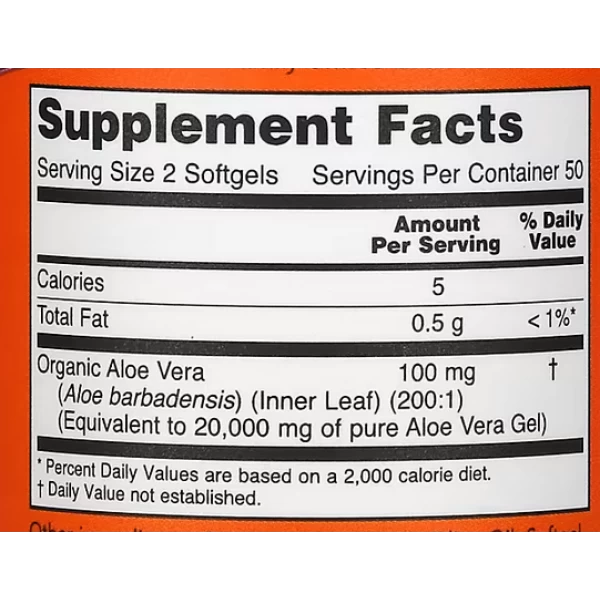 Алоэ Вера в капсулах, NOW, Aloe Vera 10000 - 100 гель капс