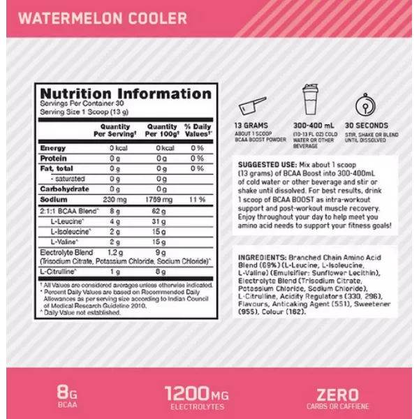 Незаменимые аминокислоты, Optimum Nutrition, BCAA BOOST - 390 г 