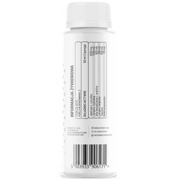 Передтренувальний шот, OstroVit, Pump Pre-Workout Shot - 100 мл