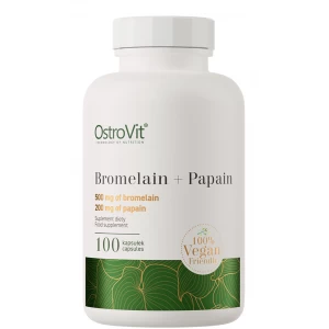 Ензими Бромелаїн та Папаїн, OstroVit, Bromelain + Papain - 100 капс