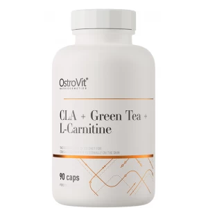 Безпечний жироспалювач, OstroVit, CLA + Green Tea + L-carnitine - 90 капс