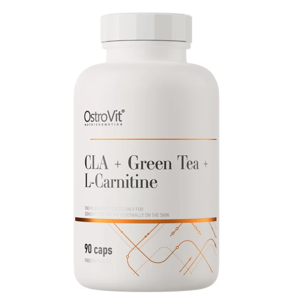 Безпечний жироспалювач, OstroVit, CLA + Green Tea + L-carnitine - 90 капс