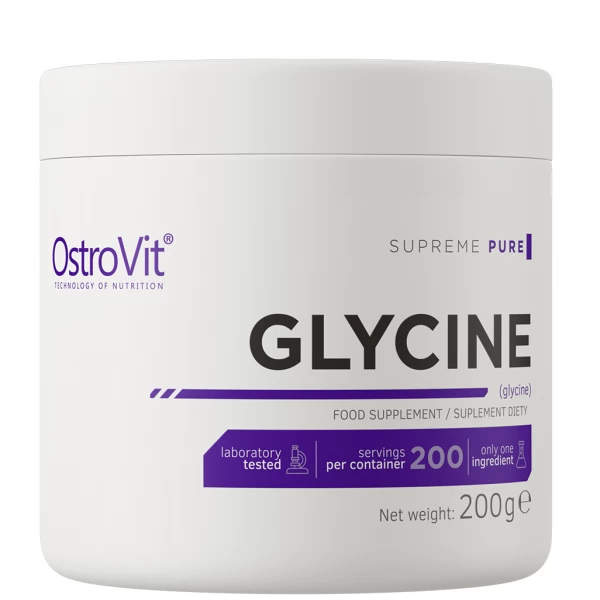 100% чистий Л-Гліцин, OstroVit, Glycine - 200 г