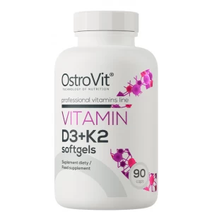 Д3 + К2 вітаміни, OstroVit, Vitamin D3+K2 - 90 гель капс