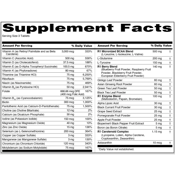 Вітаміни чоловічі (концентровані),  Rule 1, Men's Train Daily Sports Multi-Vitamin - 180 таб