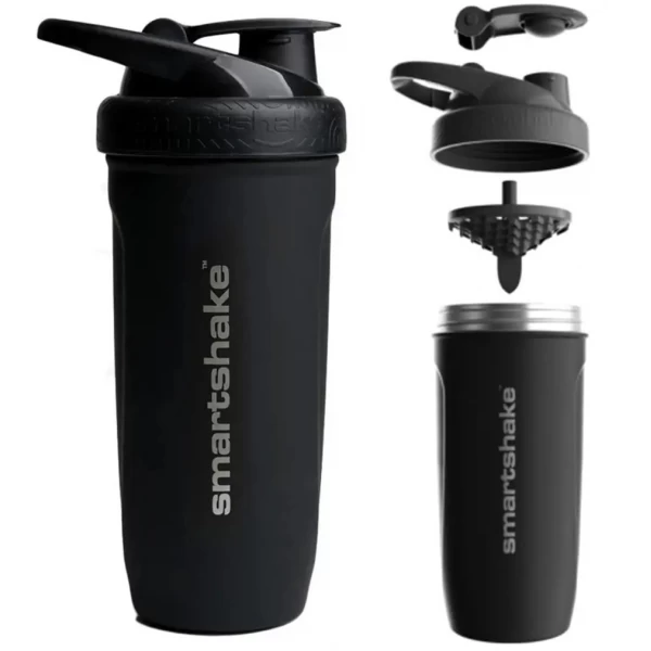 Шейкер металевий, SmartShake, Reforce - 900 мл - black