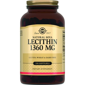 Соєвий Лецитин, Solgar, Lecithin 1360 мг - 100 гель капс