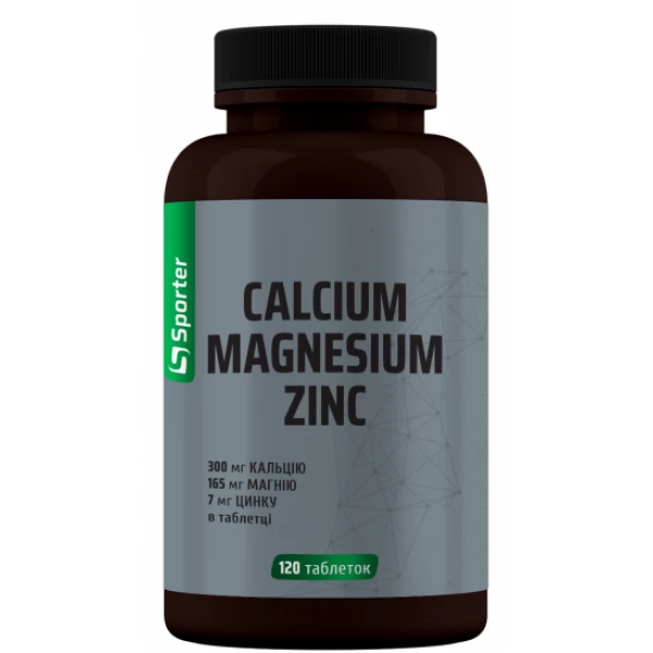 Кальций Магний Цинк, Sporter, Calcium Magnesium Zinc - 120 таб