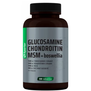 Базовий хондропротектор, Sporter, Glucosamine/Chondroitin/MSM + Boswellia - 120 таб
