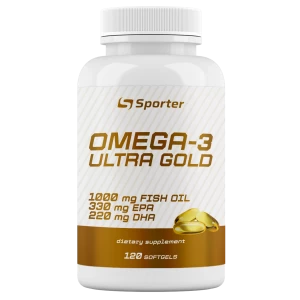 Омега 3 55% + Витамин Е, Sporter, Omega-3 Ultra Gold - 120 гель капс