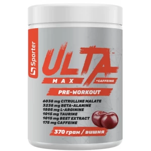 Предтренировочный комплекс с кофеином, Sporter, Ulta Max Pre-Workout + сaffeine - 370 г