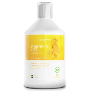 Вітамін С, Д3, Цинк, Sporter, Mega Vitamin C+D3 - 500 мл