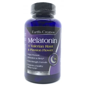 Комплекс для сну з мелатоніном і валеріаною, Earths Creation, Melatonin + Valerian Root & Passion Flower - 100 капс